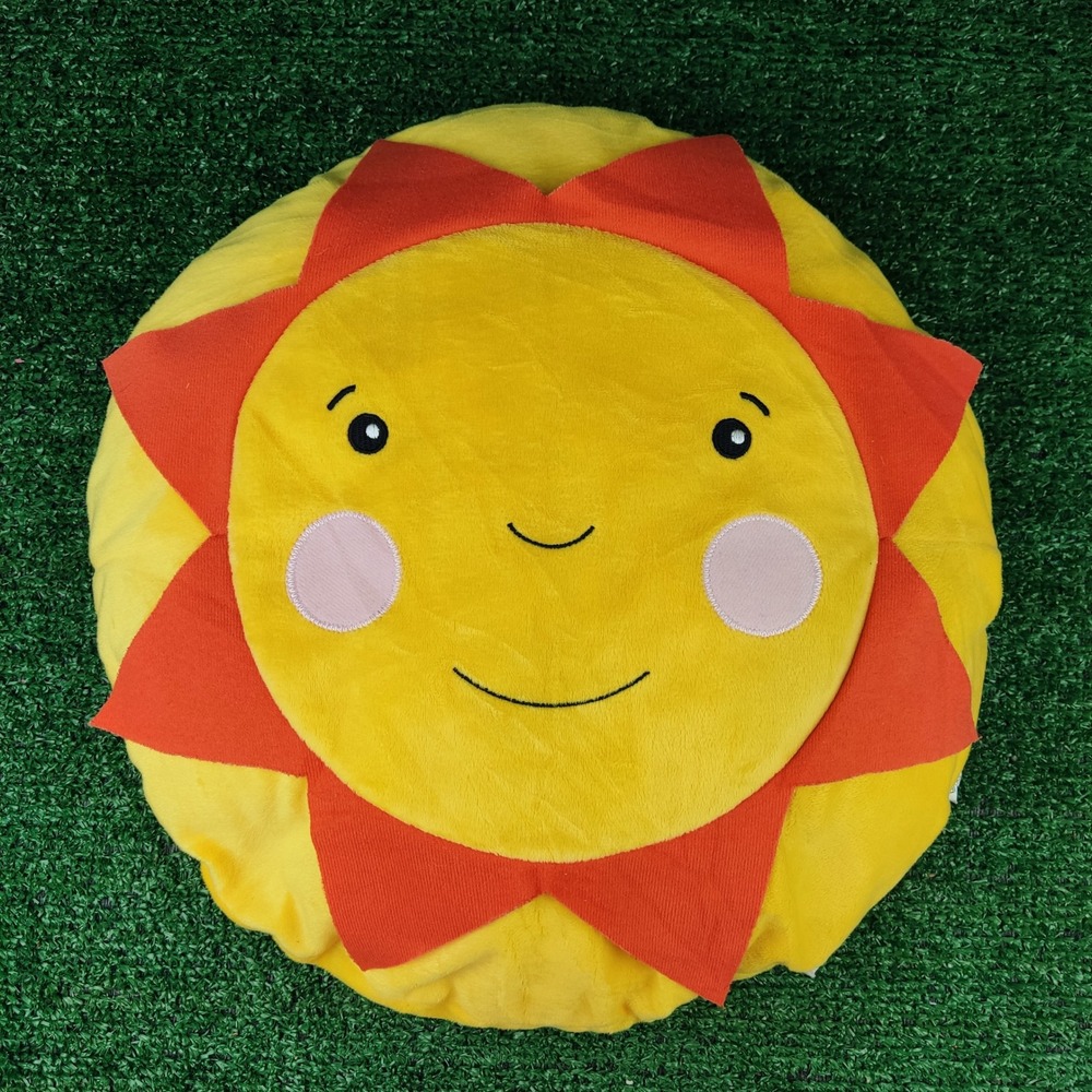 IKEA Sun Pillow Unisex 16" Yellow SOLIGT Plush Round Decorative Cushion Nursery